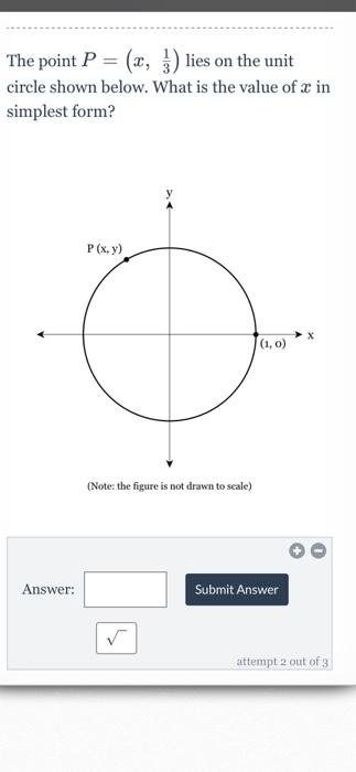 Solved The point P = (x, y) lies on the unit circle shown | Chegg.com