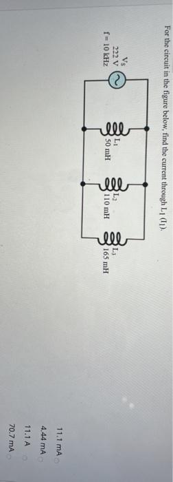 Solved For the circuit in the figure below, find the current | Chegg.com