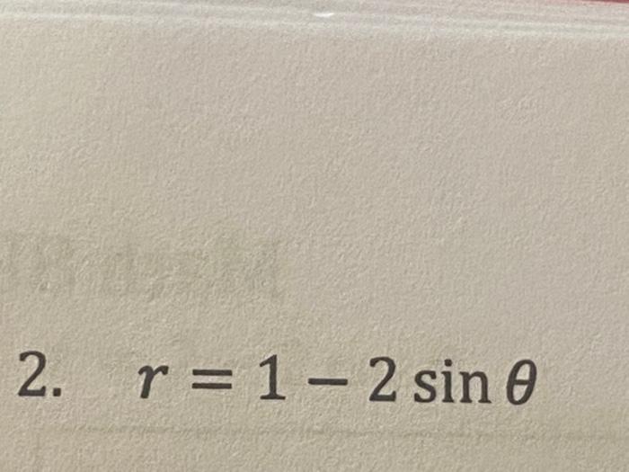 Solved 2. r=1−2sinr2. Line θ=2π ( 2 points ) 3. Pole a. Test | Chegg.com