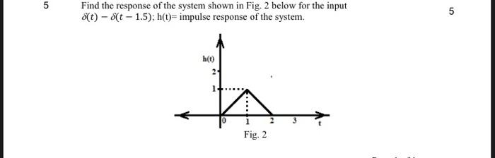 Solved 5 Find the response of the system shown in Fig. 2 | Chegg.com