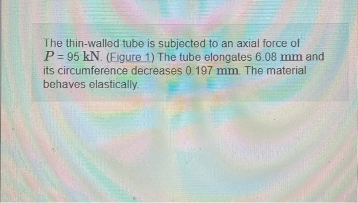 Solved The thin-walled tube is subjected to an axial force