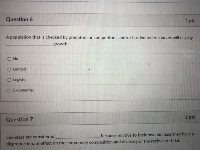 Solved Question 6 1 pts A population that is checked by | Chegg.com