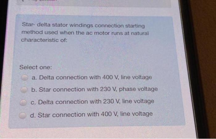 Solved Star Delta Stator Windings Connection Starting 