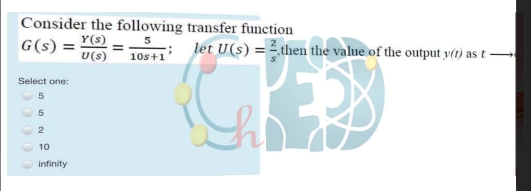 Solved Consider The Following Transfer Function | Chegg.com