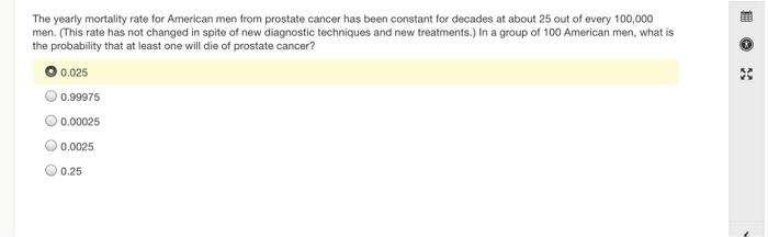 Solved The Yearly Mortality Rate For American Men From Pr Chegg Com