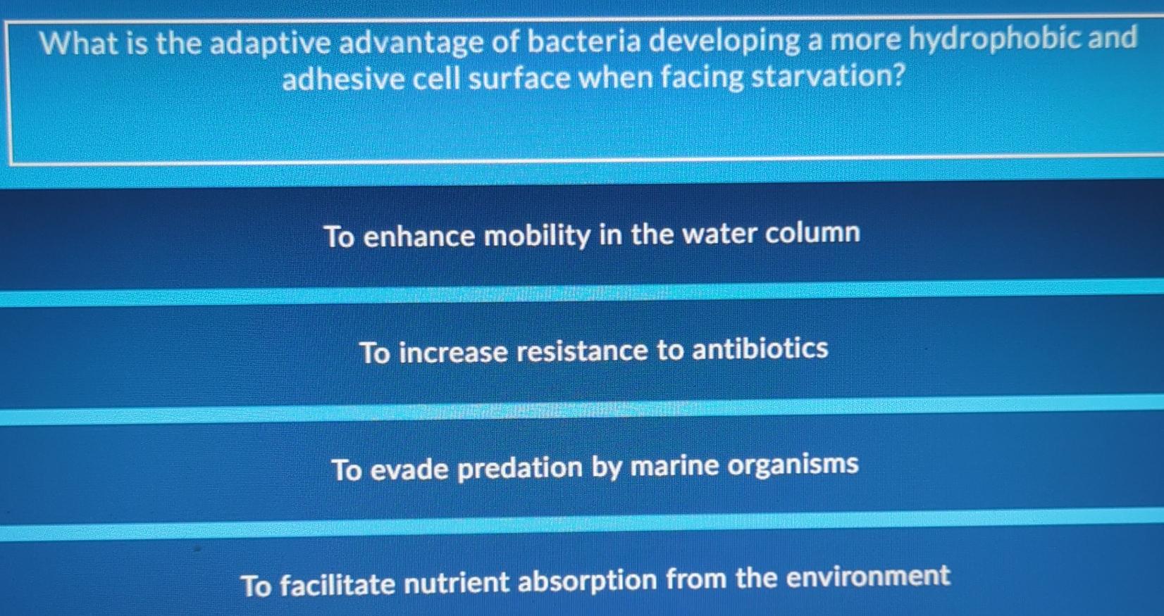 Solved What is the adaptive advantage of bacteria developing | Chegg.com