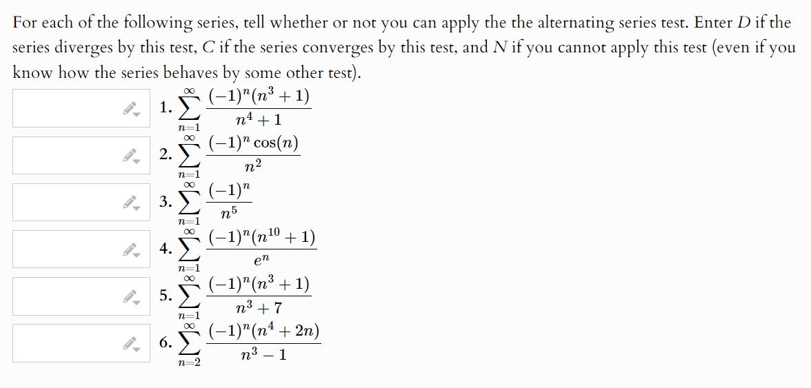 Solved by an EXPERT For each of ﻿the following series, tell whether or ...