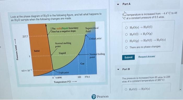 Solved Look at the phase diagram of H2O in the following | Chegg.com