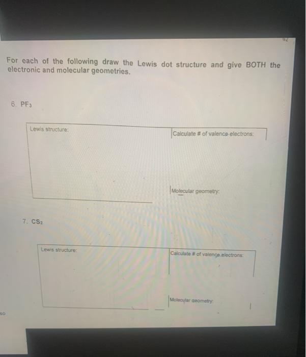 Solved For each of the following draw the Lewis dot | Chegg.com