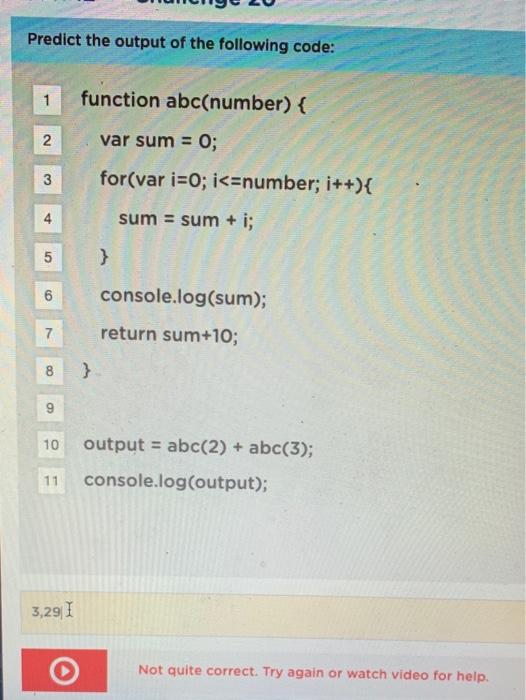 Solved Predict The Output Of The Following Code: Function | Chegg.com