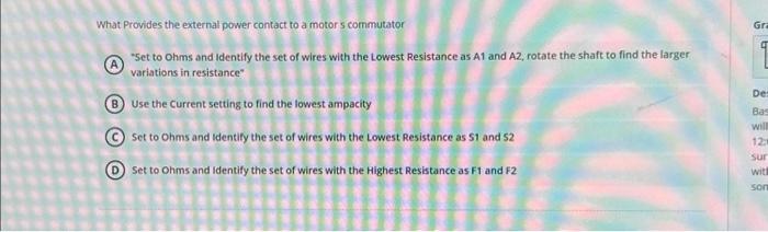 Solved What Provides The External Power Contact To A Motor S 