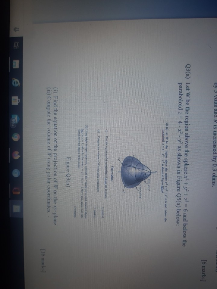 Solved Let W Be The Region Above The Sphere X2 Y2 Z2 6 Chegg Com