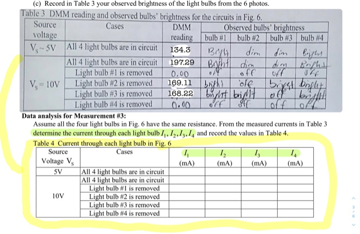 Normal Bulb Connection Graph Solved Measurement #3: Light bulbs in complex connections | Chegg.com