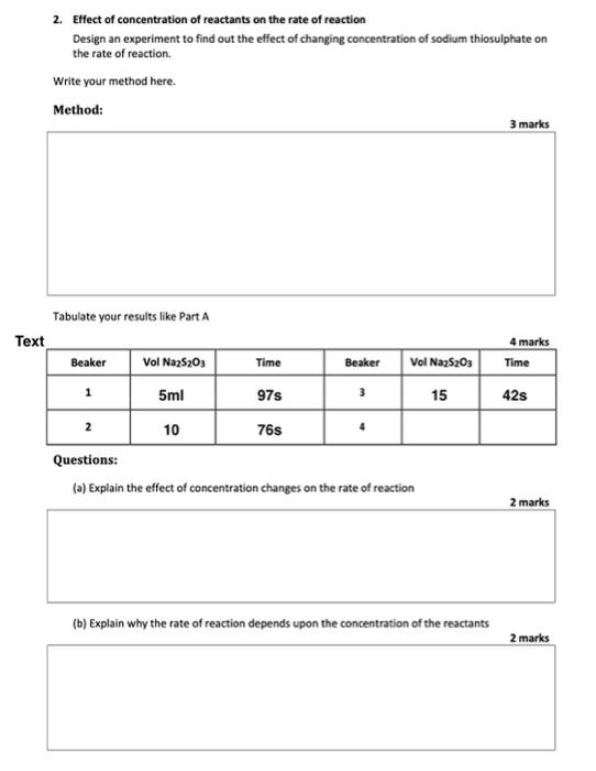 Solved || EXPERIMENT 7 Factors affecting the rate of a | Chegg.com