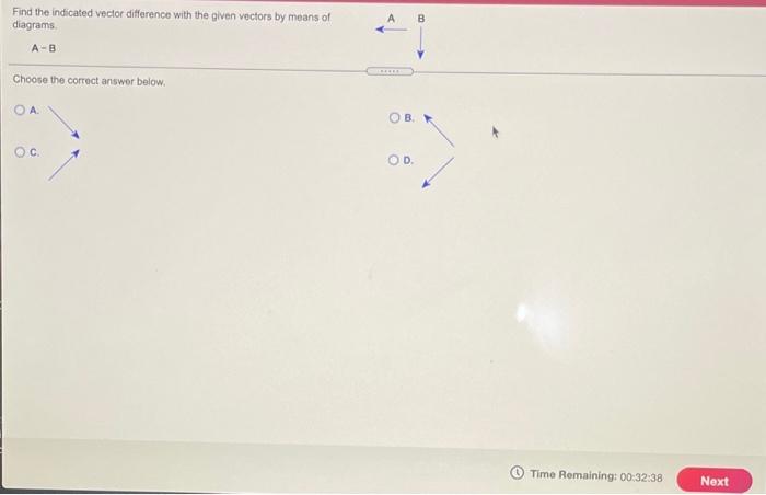 Solved Find the indicated vector difference with the given | Chegg.com