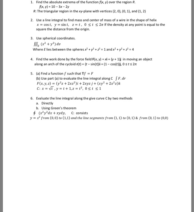 Solved 1 Find The Absolute Extrema Of The Function F X Chegg Com
