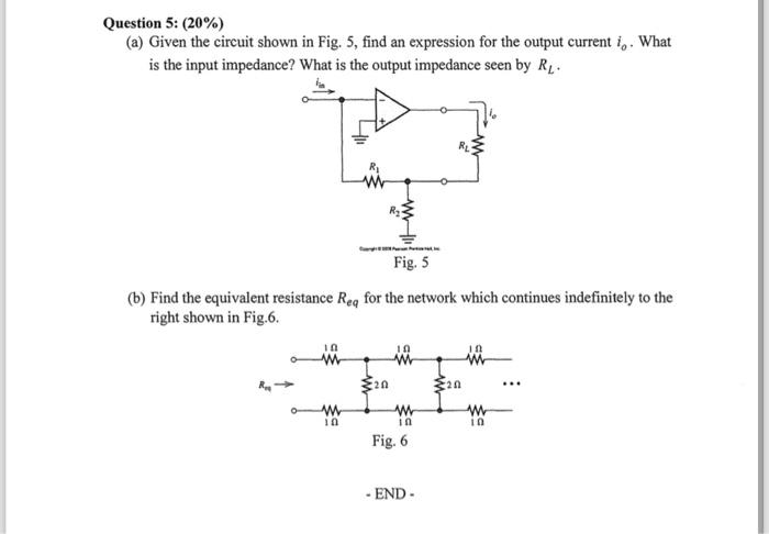 Solved Question 5: (20%) (a) Given the circuit shown in Fig. | Chegg.com