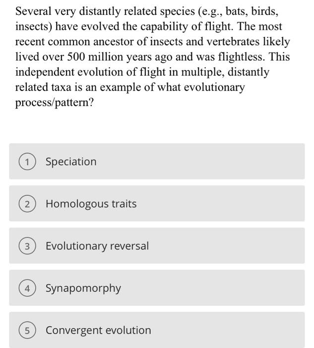 Solved Which description below best describes a "clade”? 1 A