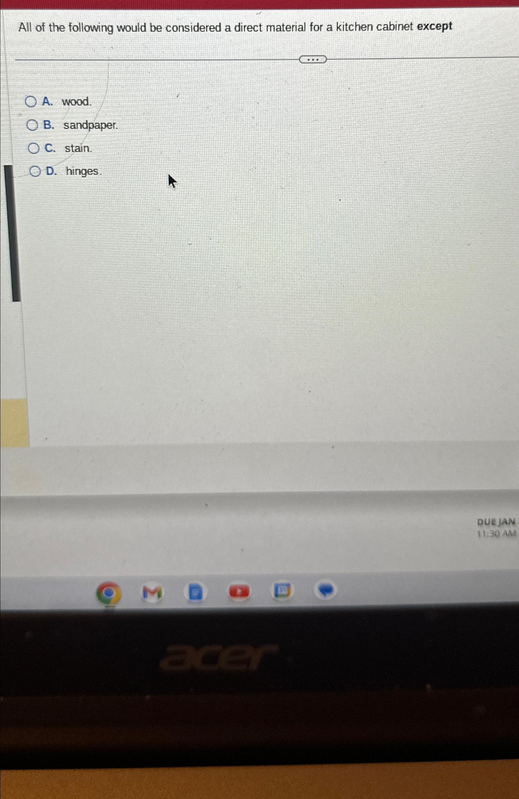 Solved All of the following would be considered a direct | Chegg.com