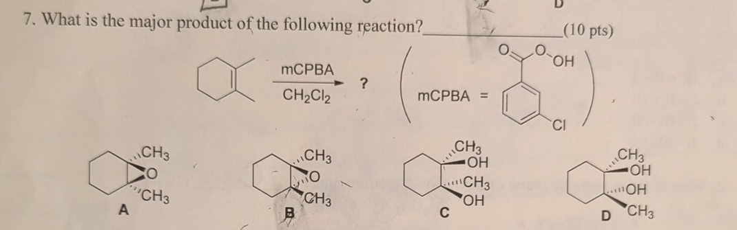 Solved What is the major product of the following reaction? | Chegg.com
