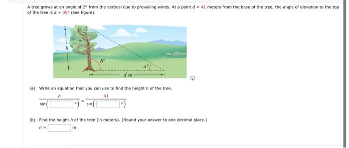 Solved A tree grows at an angle of 2∘ from the vertical due | Chegg.com