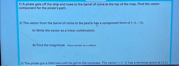 Solved Use the following treasure map to answer the | Chegg.com