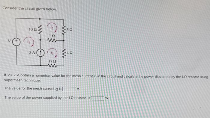 Solved Consider the circuit given below. If V=2V, obtain a | Chegg.com