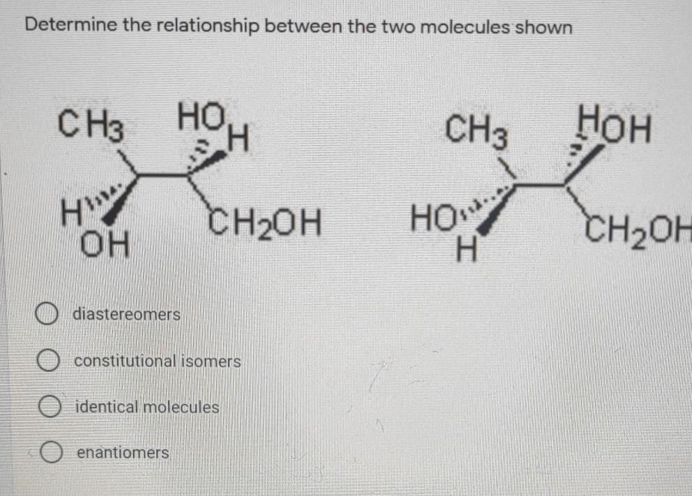 Solved Determine The Relationship Between The Two Molecules 9819