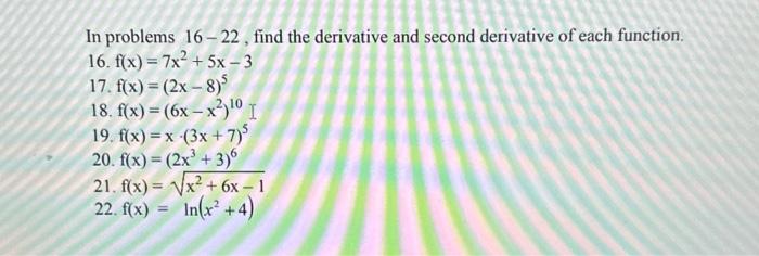 find the derivative of f x x2 18