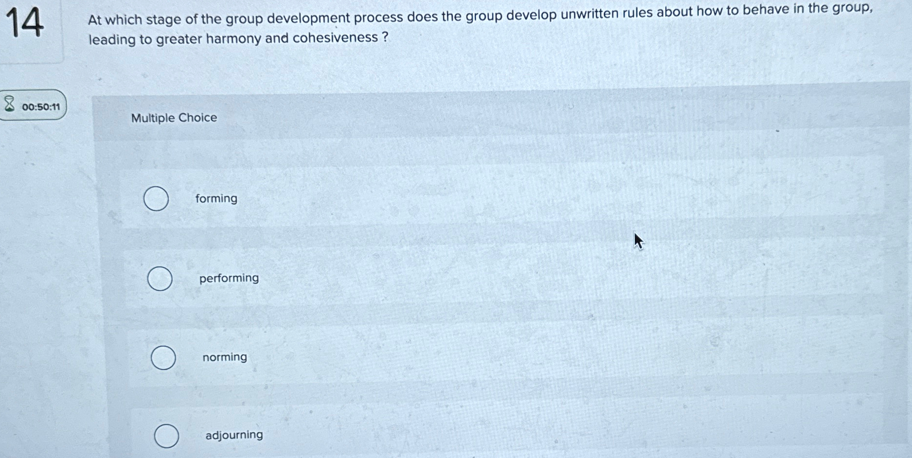 Solved 14At which stage of the group development process | Chegg.com