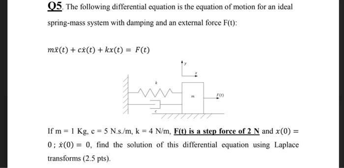 Solved Q5. The following differential equation is the | Chegg.com