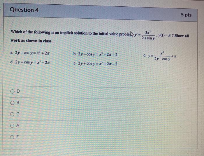 Solved Question 4 5 pts Which of the following is an | Chegg.com