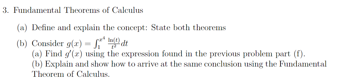 Fundamental Theorems Of Calculus(a) ﻿Define And | Chegg.com