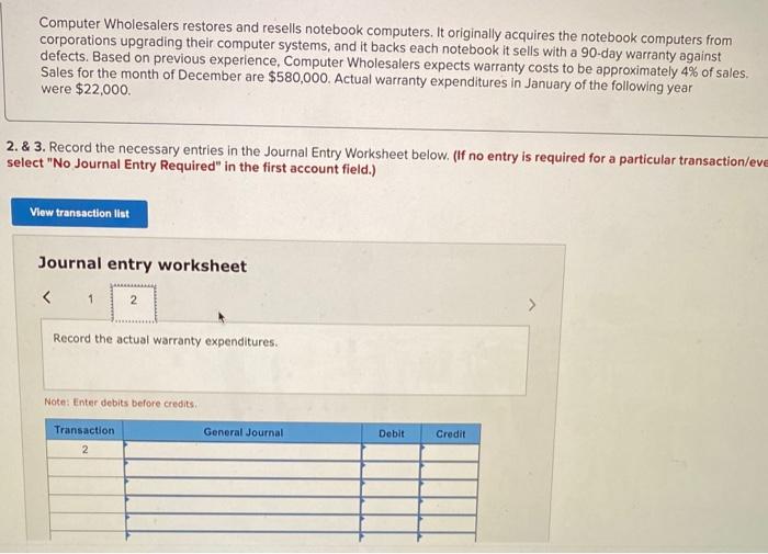 Solved Computer Wholesalers restores and resells notebook