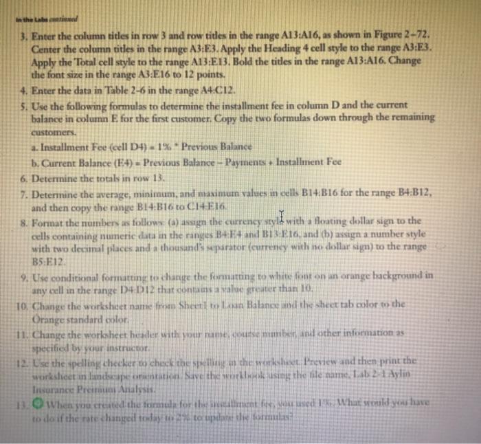 Solved STUDENT ASSIGNME Table Lab 1 Insurance Premium