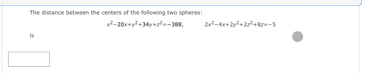Solved The distance between the centers of the following two | Chegg.com