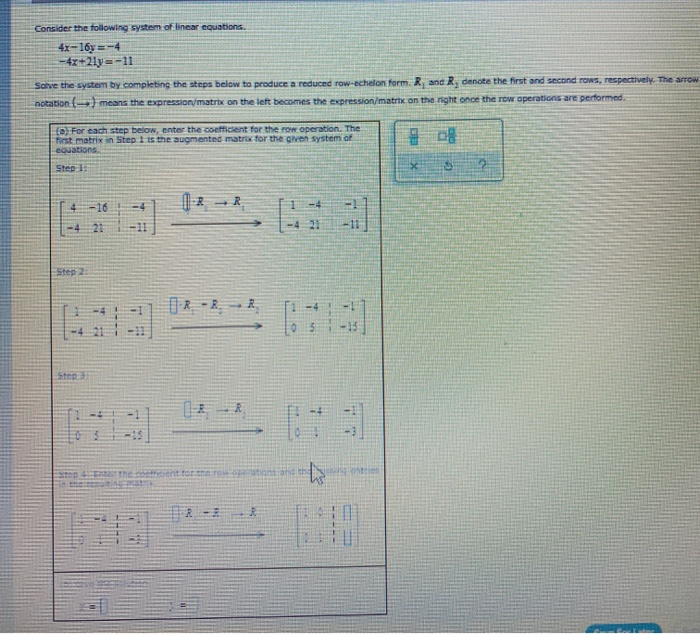 Solved Consider the following system of linear equations. | Chegg.com