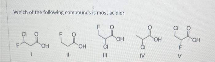 Solved Which Of The Following Compounds Is Most Acidic? | Chegg.com