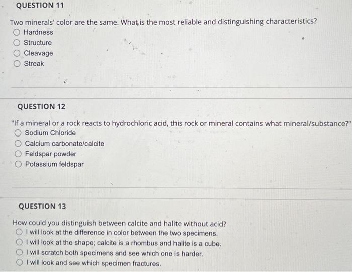 Solved Two minerals' color are the same. What is the most | Chegg.com