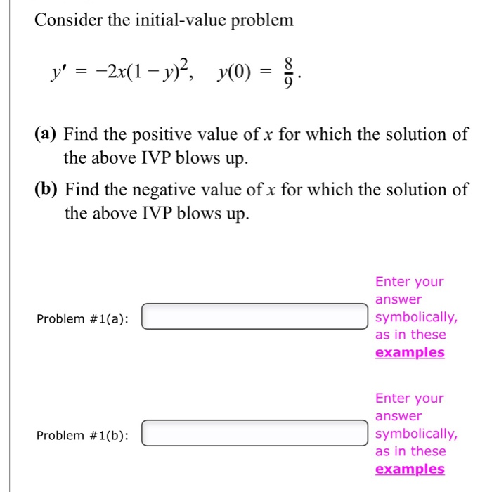 Solved Consider The Initial Value Problem Y 2x1 Y 1799