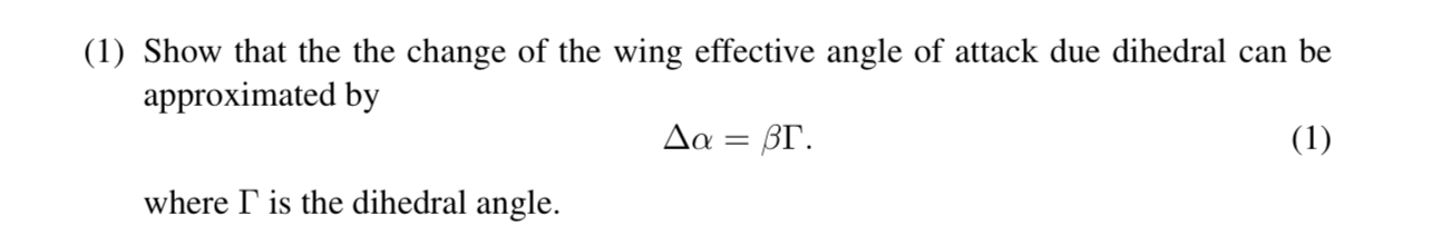 Solved (1) ﻿Show that the the change of the wing effective | Chegg.com
