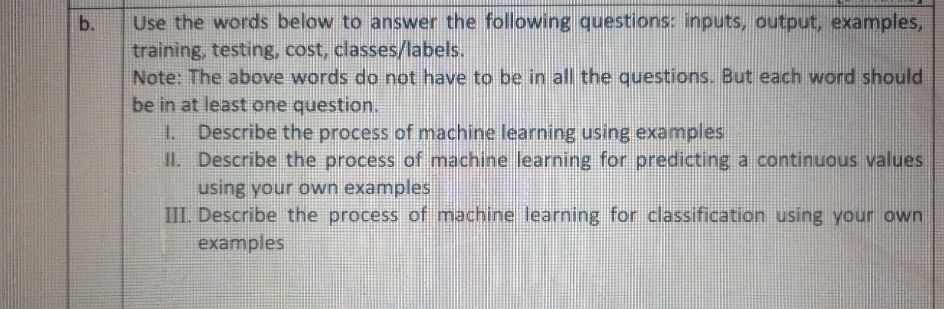 Solved Use the words below to answer the following | Chegg.com