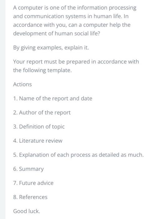 Solved A computer is one of the information processing and | Chegg.com