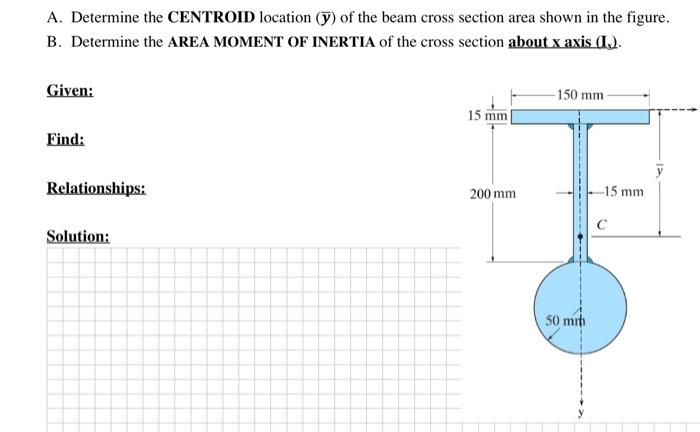 Solved A. Determine the CENTROID location (y) of the beam | Chegg.com