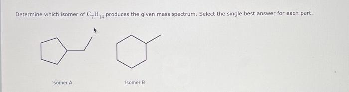 Solved Determine which isomer of C7H14 produces the given | Chegg.com