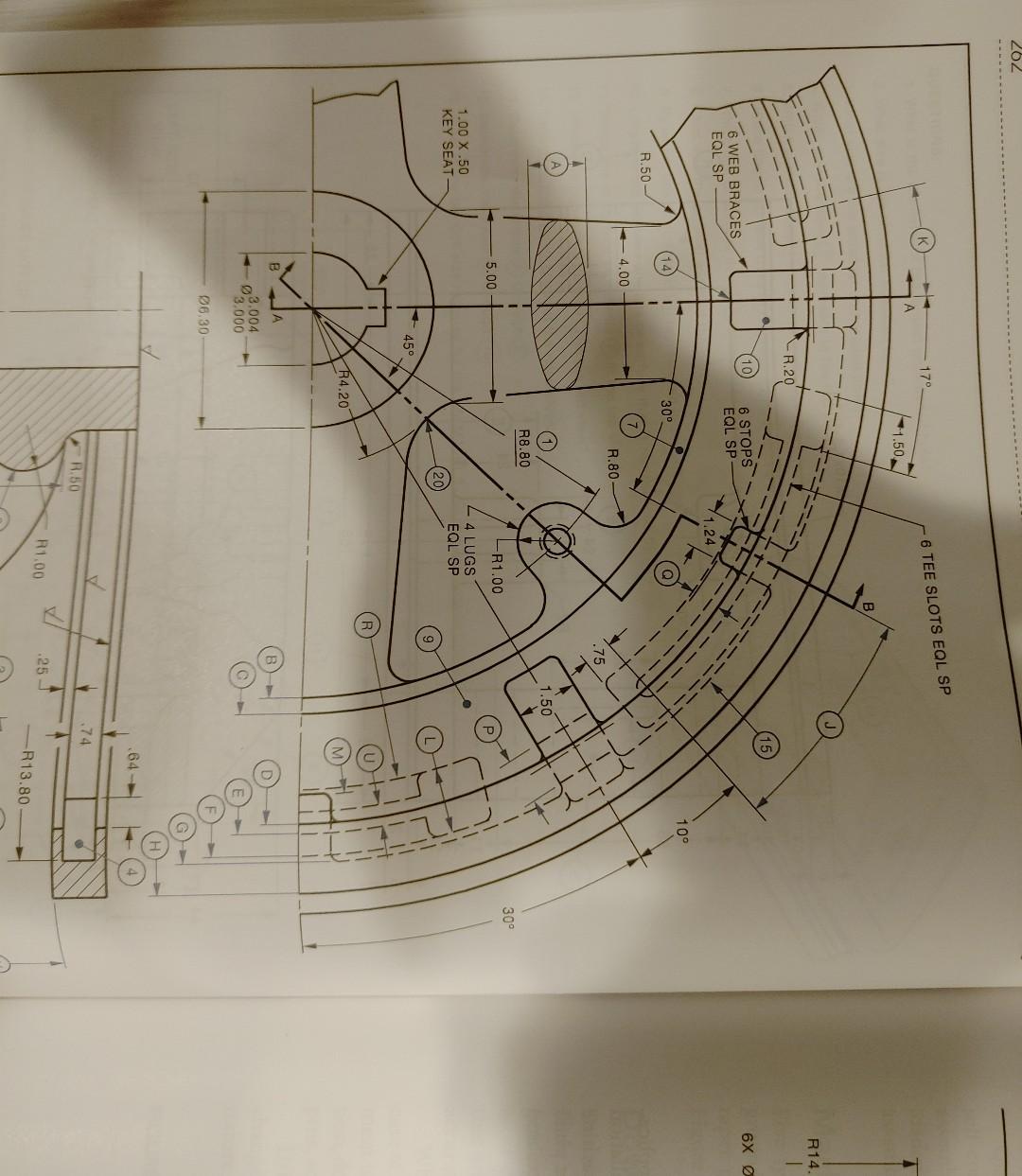 Solved 262 170 6 Tee Slots Eql Sp A 1 50 B R14 R I Fe Chegg Com