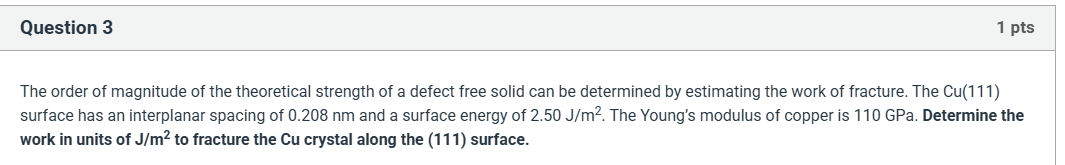 Copper Modulus Solved Question 31 ptsThe order of magnitude of the | Chegg.com