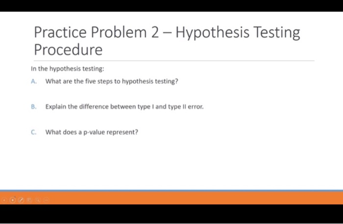 Solved Practice Problem 2 - Hypothesis Testing Procedure In | Chegg.com
