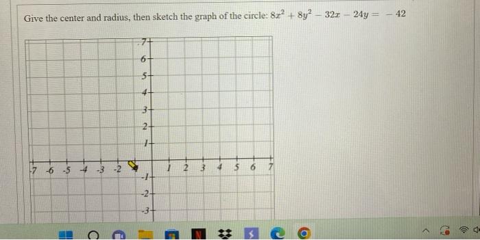 Solved Give the center and radius, then sketch the graph of | Chegg.com