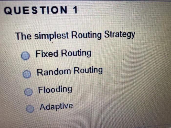 Solved QUESTION 1 The simplest Routing Strategy Fixed | Chegg.com